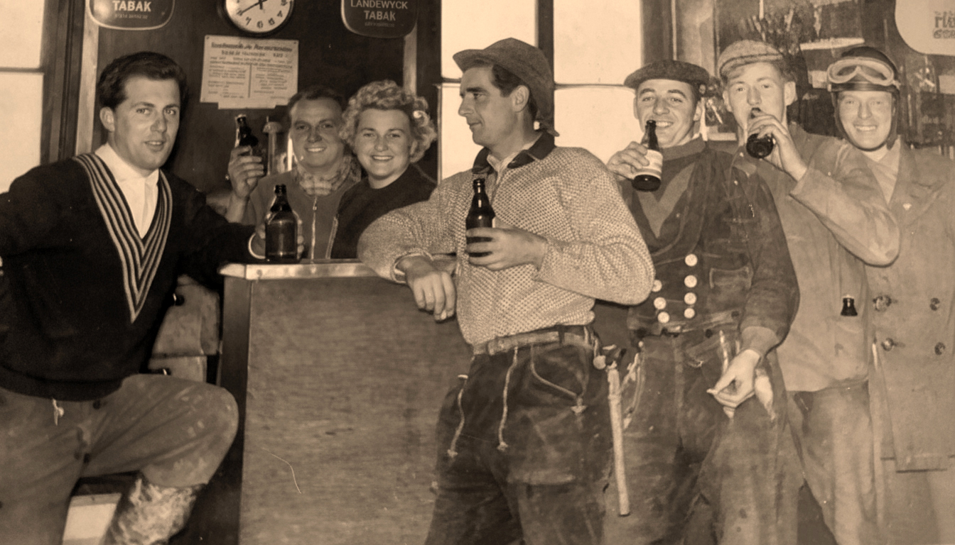 Blick in die Kneipe »Biertonne« in Trier-West in den 1950er-Jahren © Tilly Wollmann